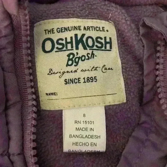 OshKosh B’gosh Girls Puffer Vest Jacket Size 8 Purple - Picture 2 of 11